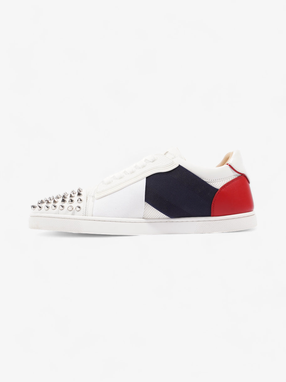 Christian Louboutin Elastkid Spikes Sneakers White / Navy / Red Mesh EU 39.5 UK 6.5 Image 3