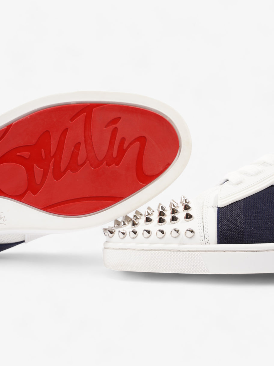 Christian Louboutin Elastkid Spikes Sneakers White / Navy / Red Mesh EU 39.5 UK 6.5 Image 9