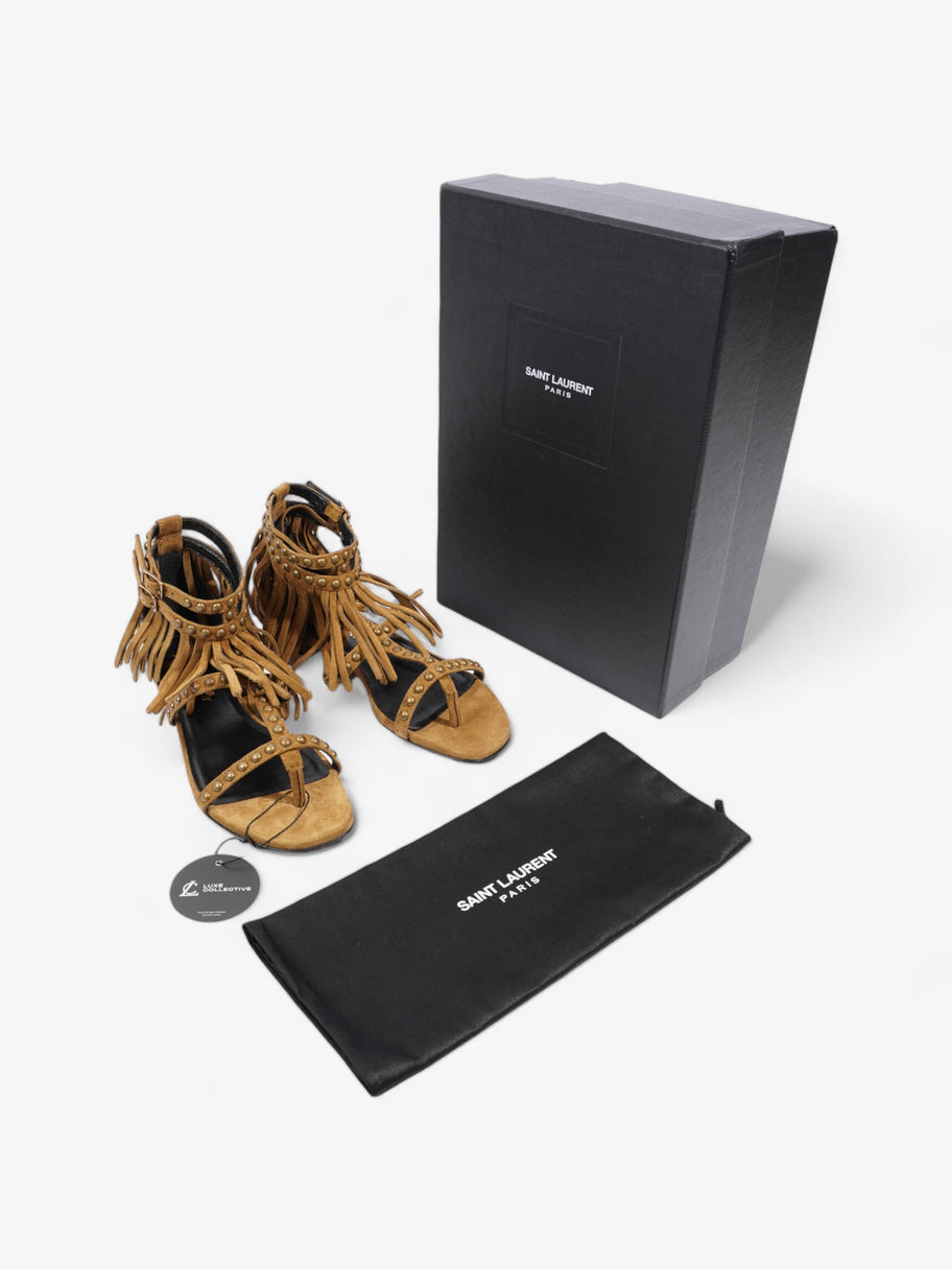 Saint Laurent Tassel Sandals Brown Suede EU 35.5 UK 2.5 Image 10