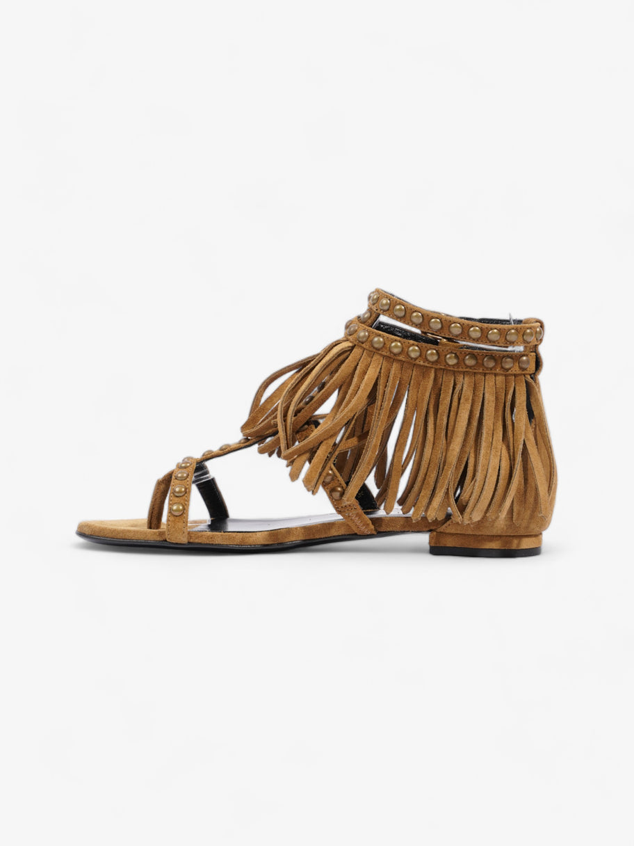 Saint Laurent Tassel Sandals Brown Suede EU 35.5 UK 2.5 Image 3