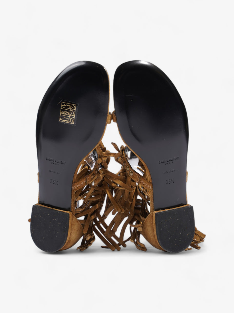 Saint Laurent Tassel Sandals Brown Suede EU 35.5 UK 2.5 Image 7