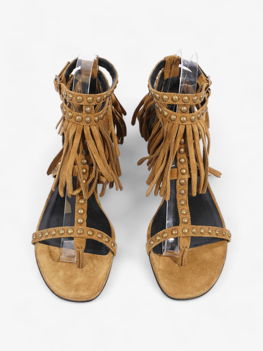 Saint Laurent Tassel Sandals Brown Suede EU 35.5 UK 2.5 Image 8