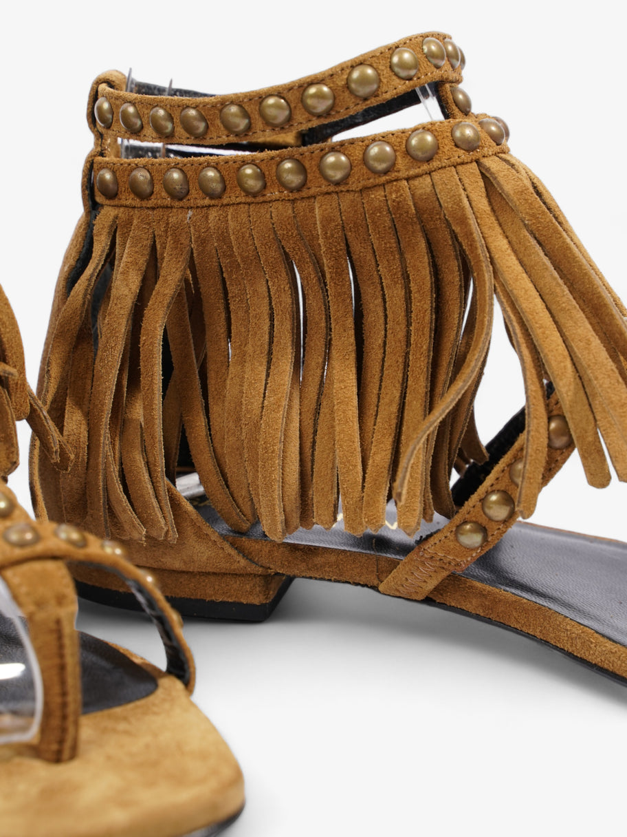 Saint Laurent Tassel Sandals Brown Suede EU 35.5 UK 2.5 Image 9