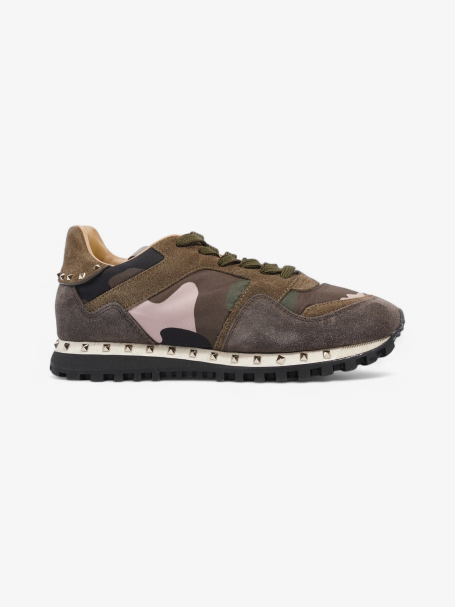 Valentino Rockstud Sneakers Khaki / Green / Pink Suede EU 38 UK 5 Image 1