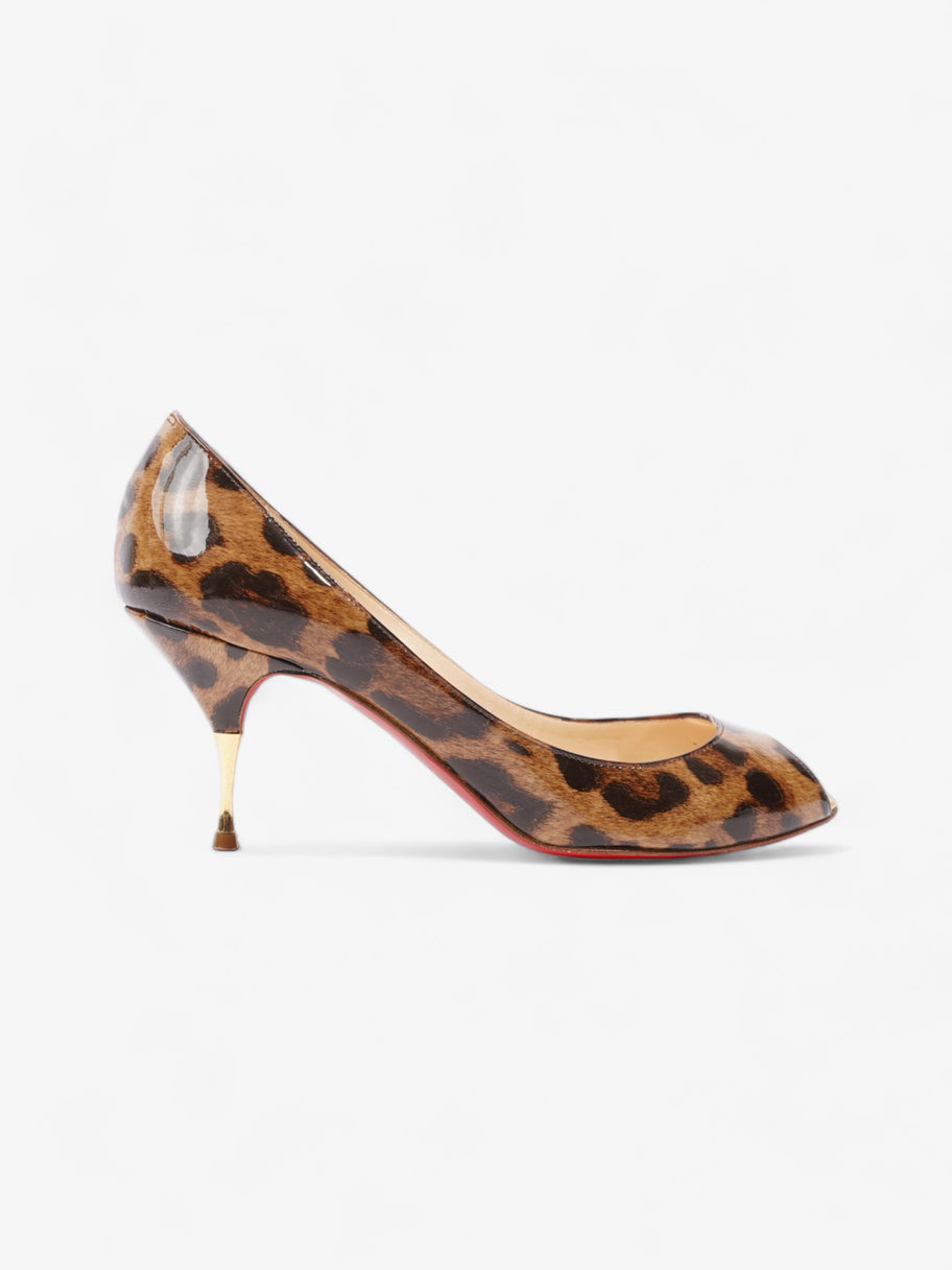 Christian Louboutin Yoyospina 70mm Leopard Print Patent Leather EU 38.5 UK 5.5 Image 1