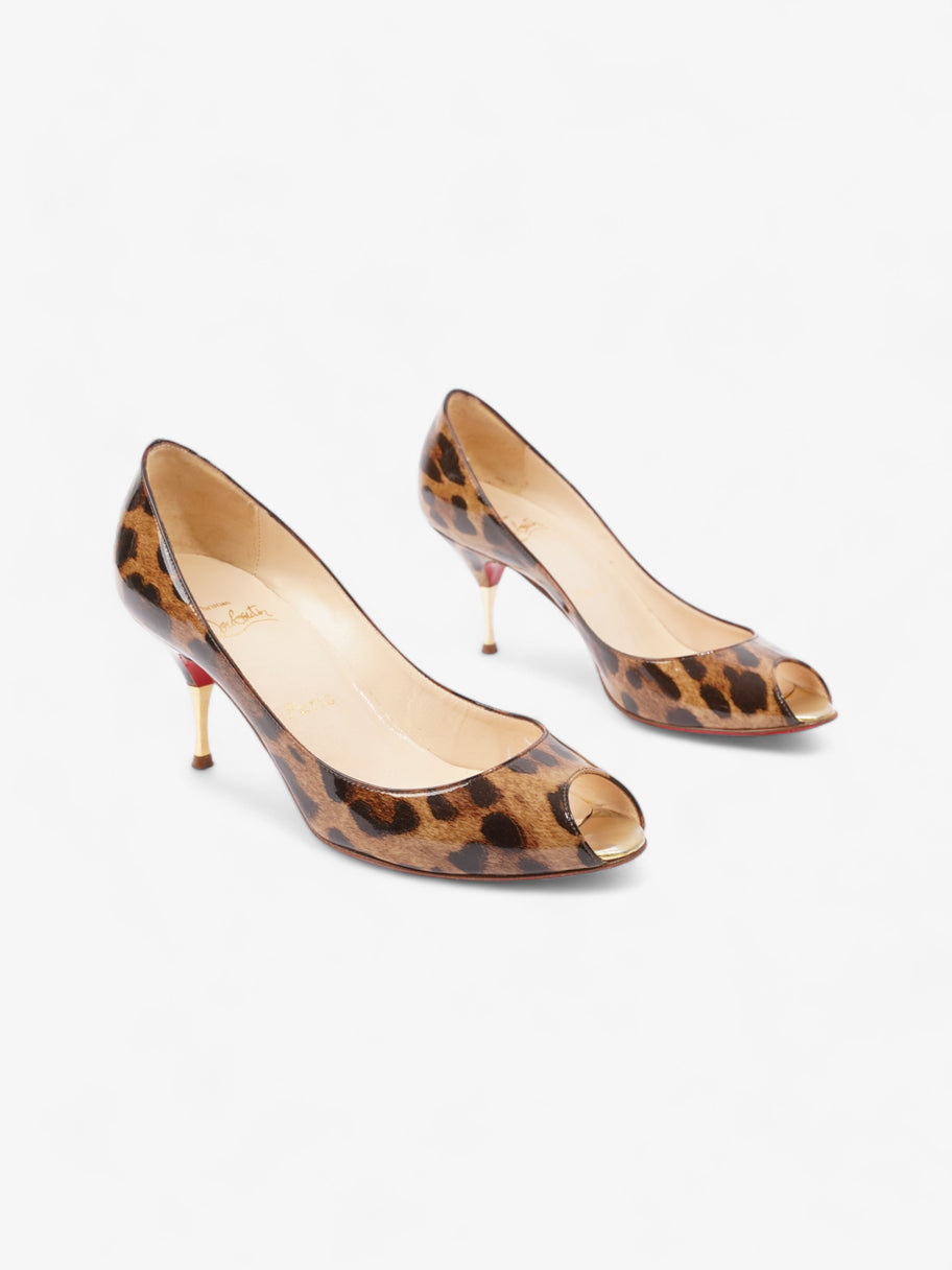 Christian Louboutin Yoyospina 70mm Leopard Print Patent Leather EU 38.5 UK 5.5 Image 2