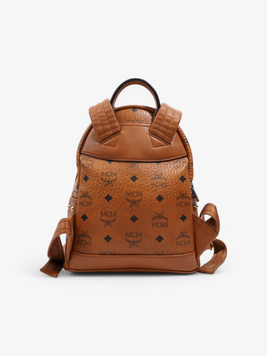 MCM MCM Swarovski Crystal Stark Backpack Cognac Leather Mini Image 4