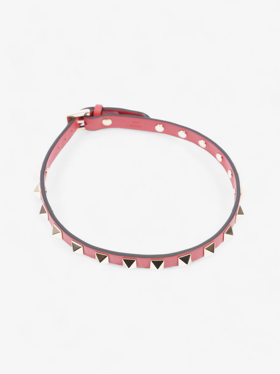 Valentino Rockstud Bracelet Red / Gold Leather Image 5