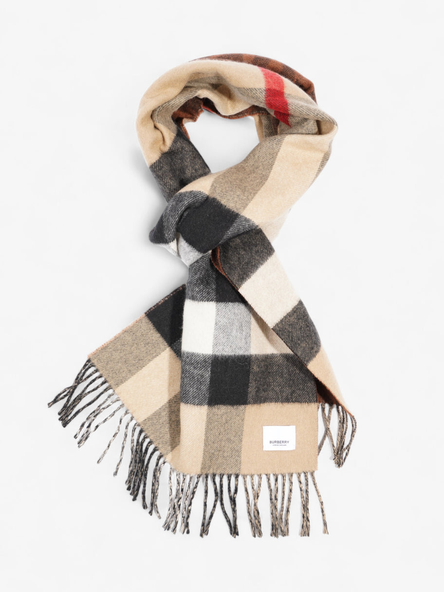 Burberry Reversible Scarf House Check / Brown Cashmere Image 4