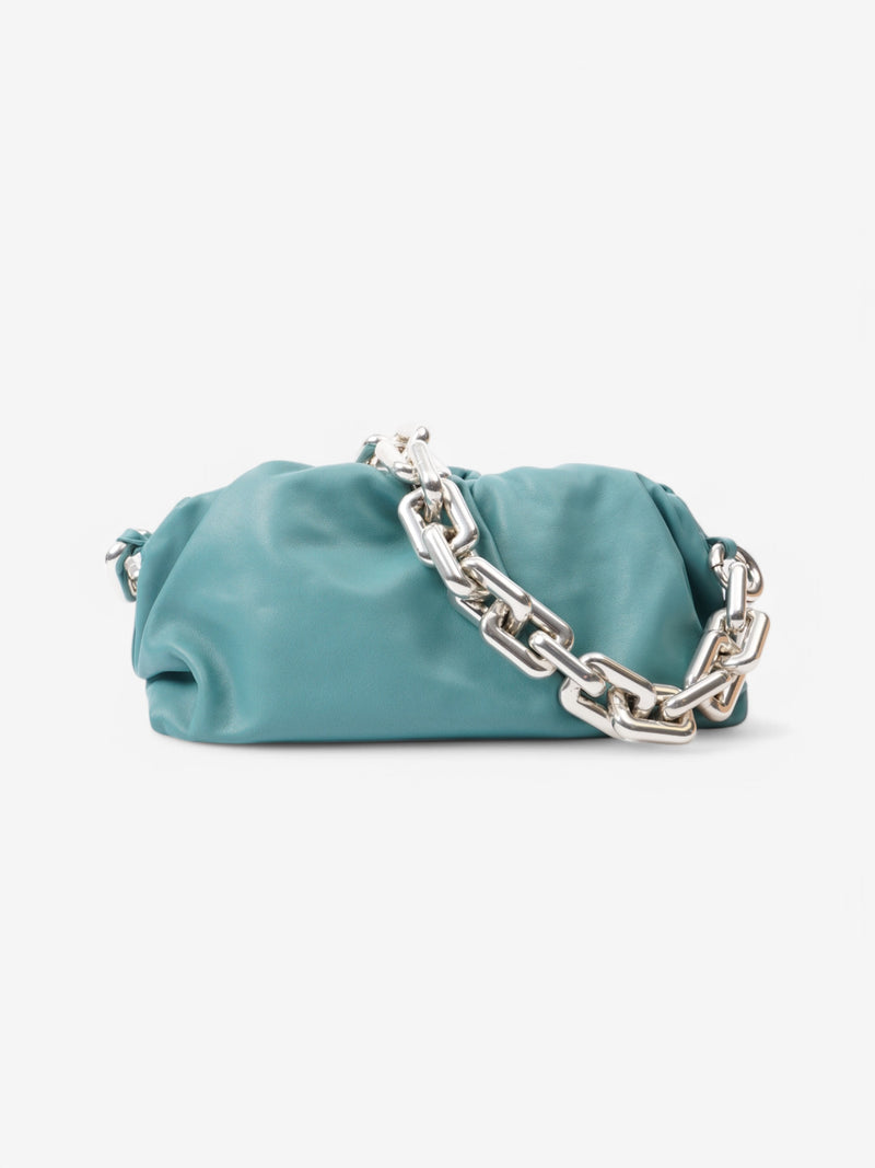  Bottega Veneta Chain Pouch Teal Leather