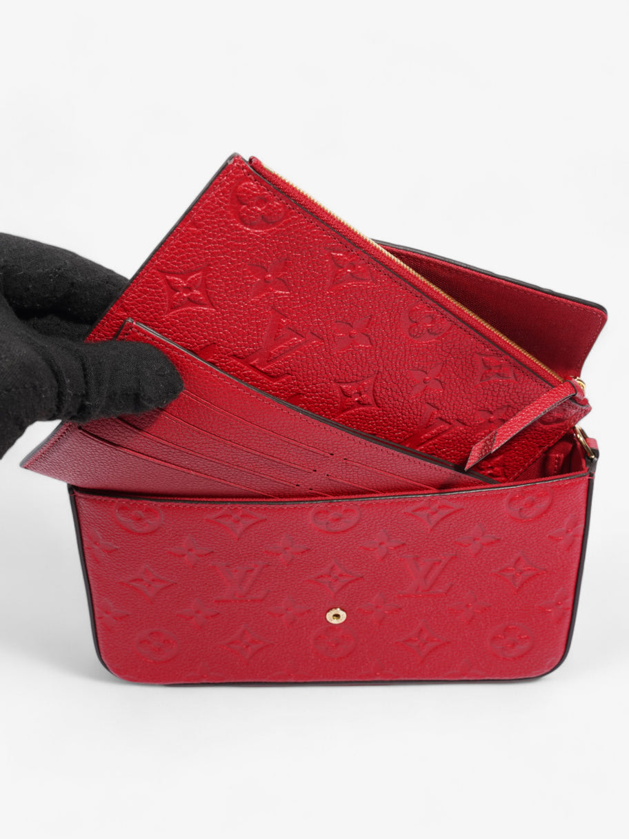 Louis Vuitton Pochette Felicie Monogram Empreinte / Red Empreinte Leather Image 7