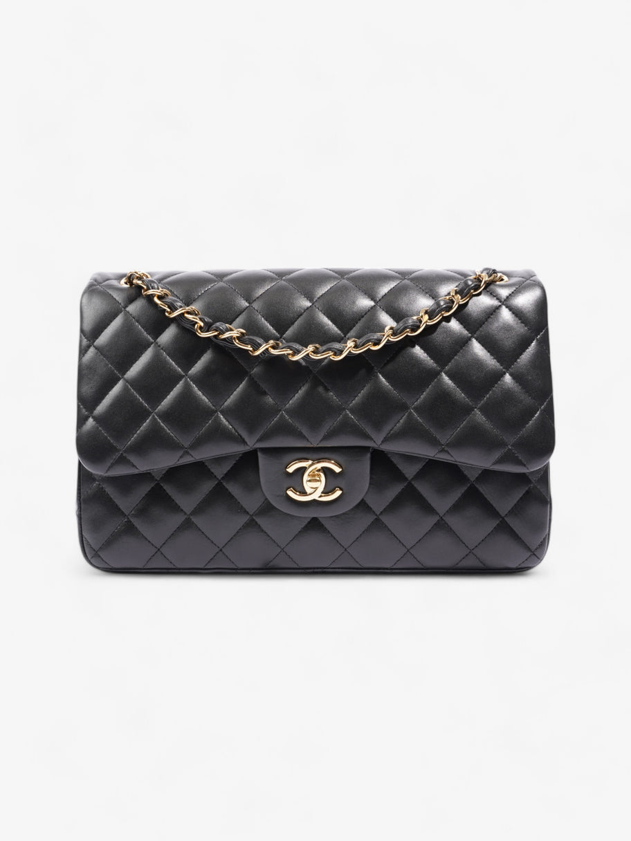 Chanel Classic Double Flap Black Lambskin Leather Large Image 1