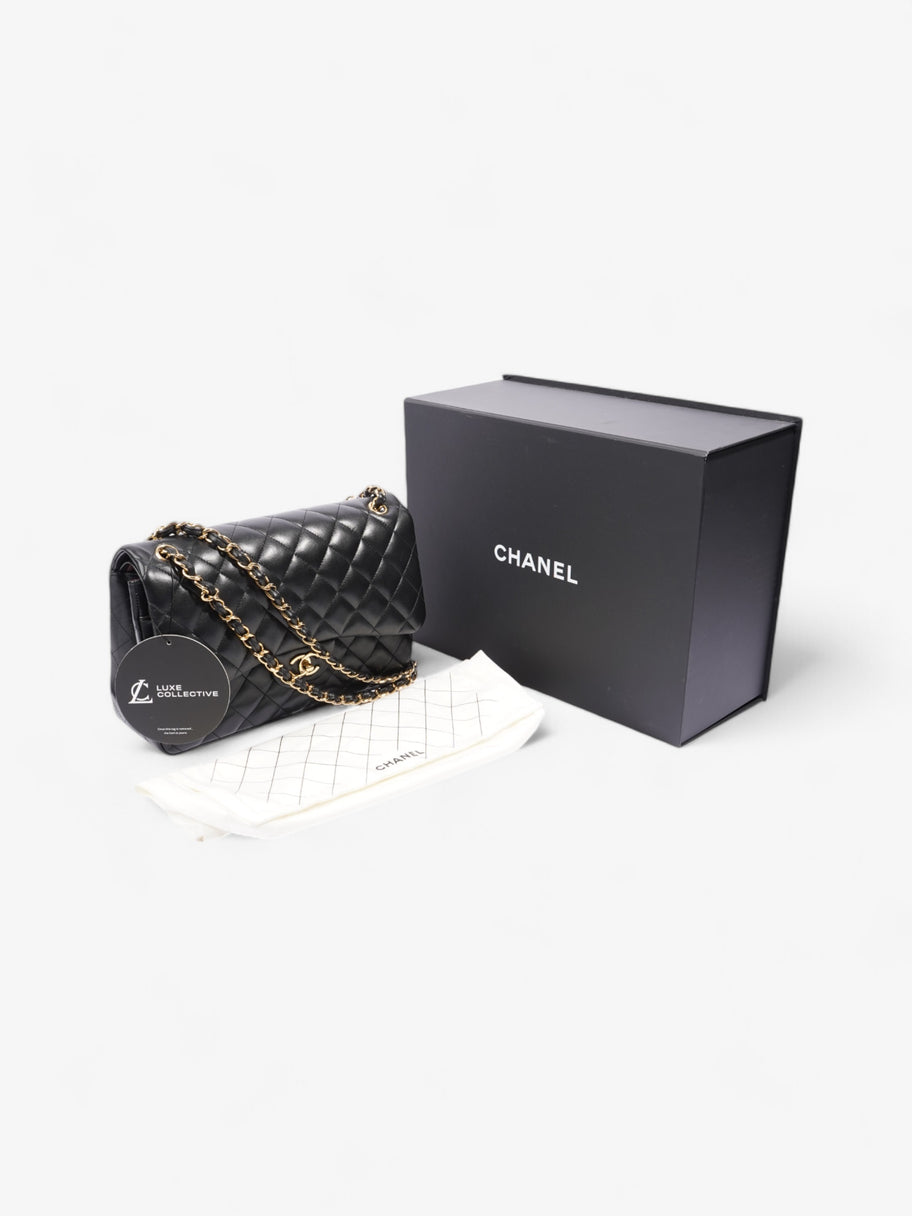 Chanel Classic Double Flap Black Lambskin Leather Large Image 10