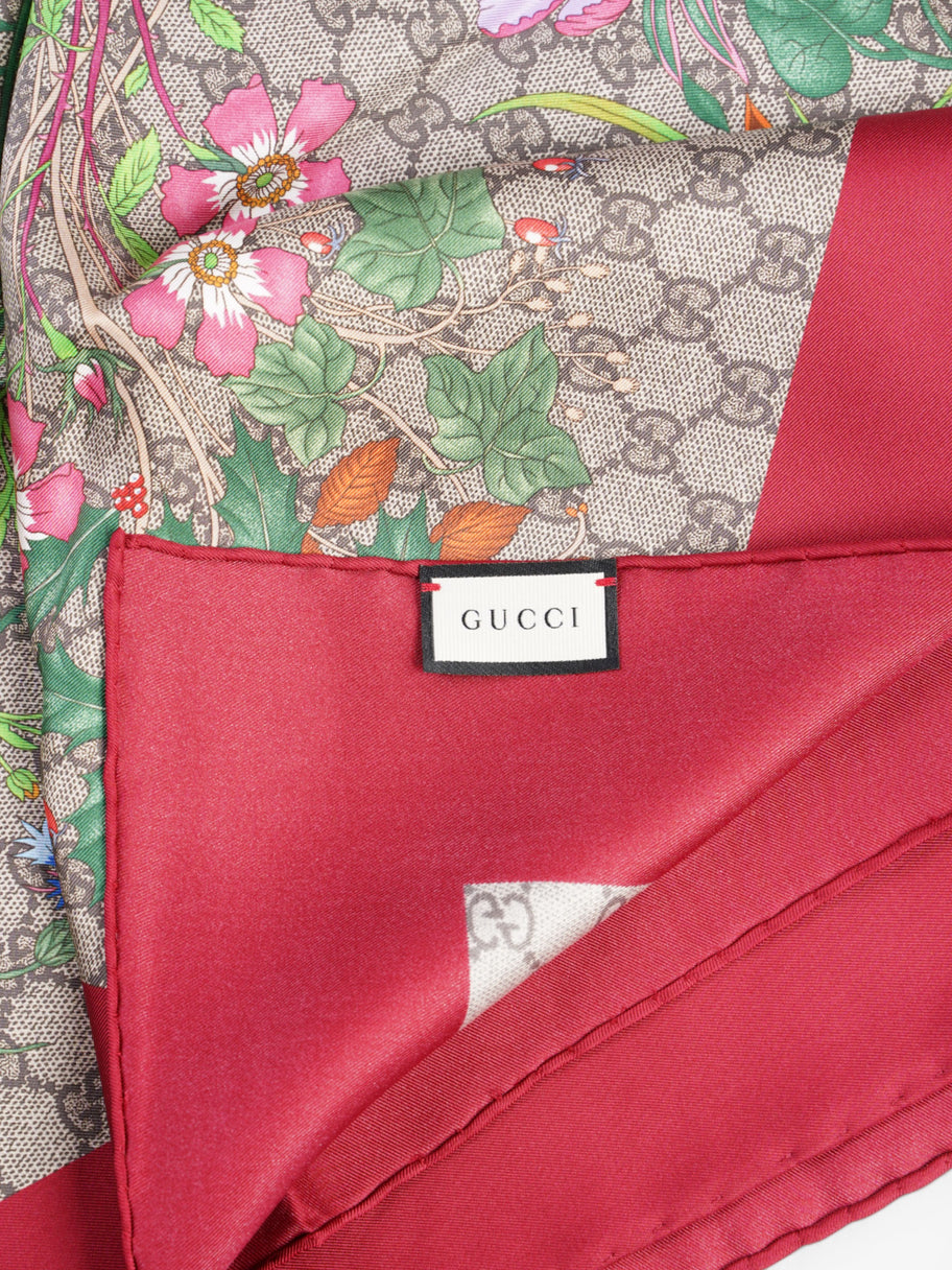 Gucci Floral Print Scarf Red Floral Multi Print Silk Image 5