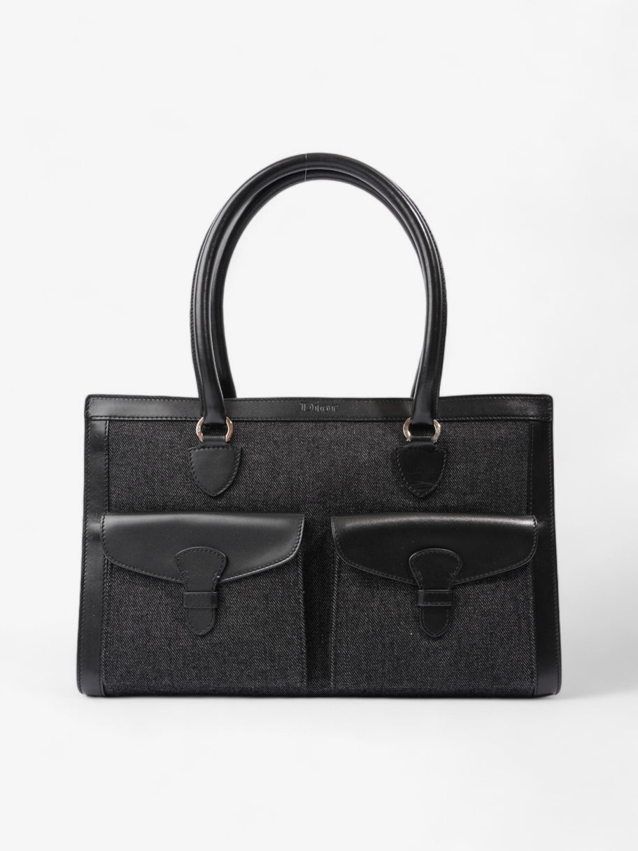 Christian Dior Book Tote Black Denim Image 1