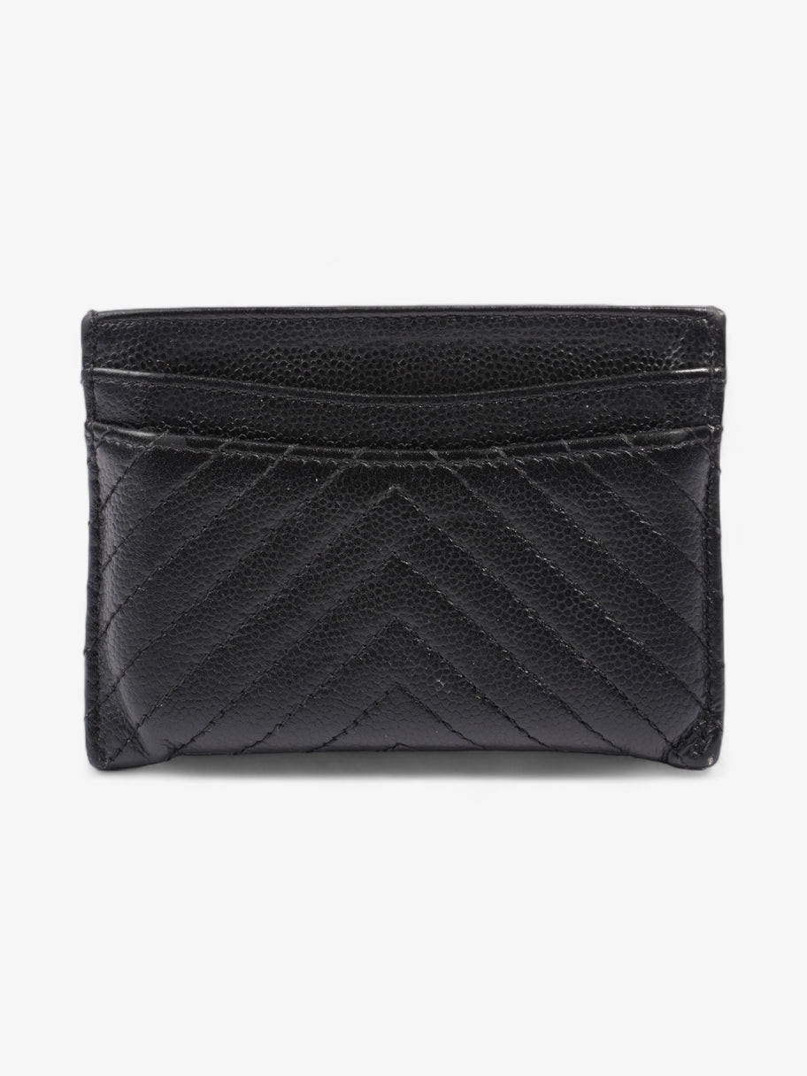 Chanel Chevron Card Holder Black Caviar Leather Image 2