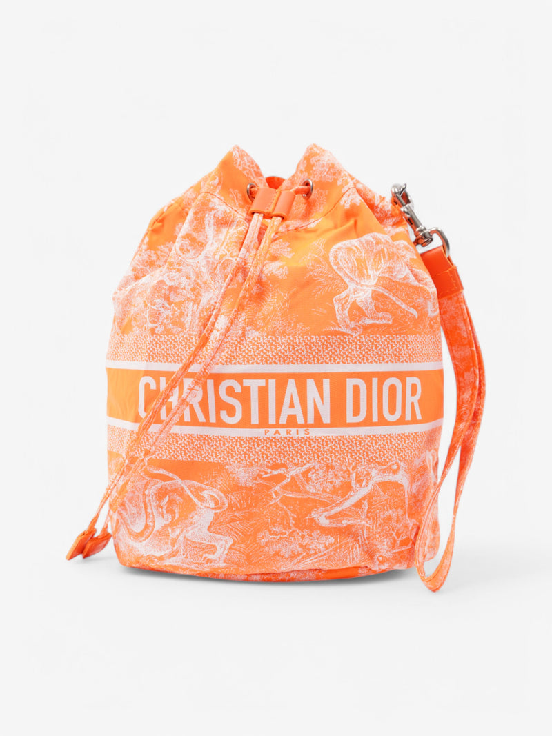  Christian Dior Travel Pouch Neon Orange Fabric