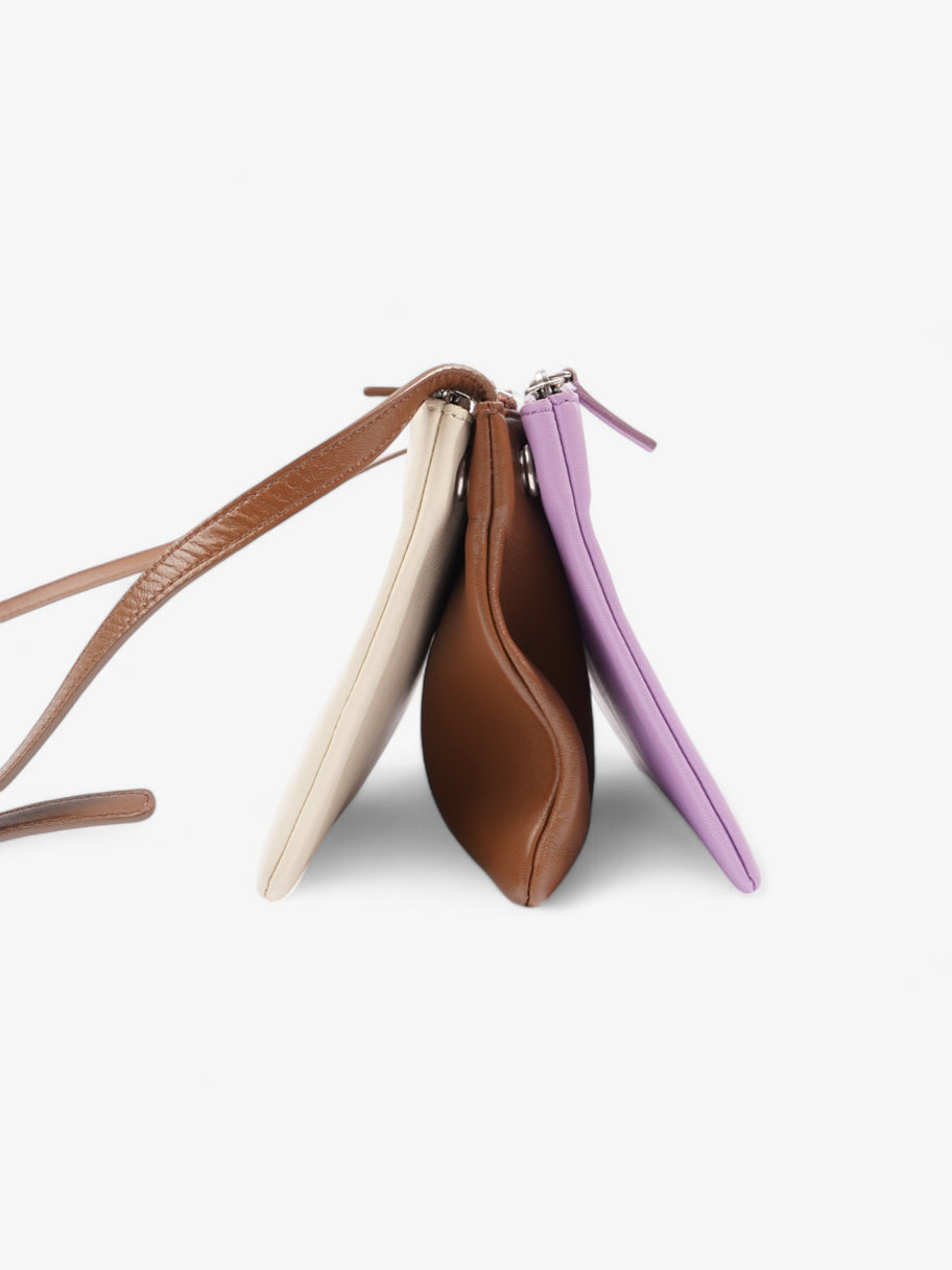 Celine Trio Lilac / Brown / Cream Leather Small Image 5