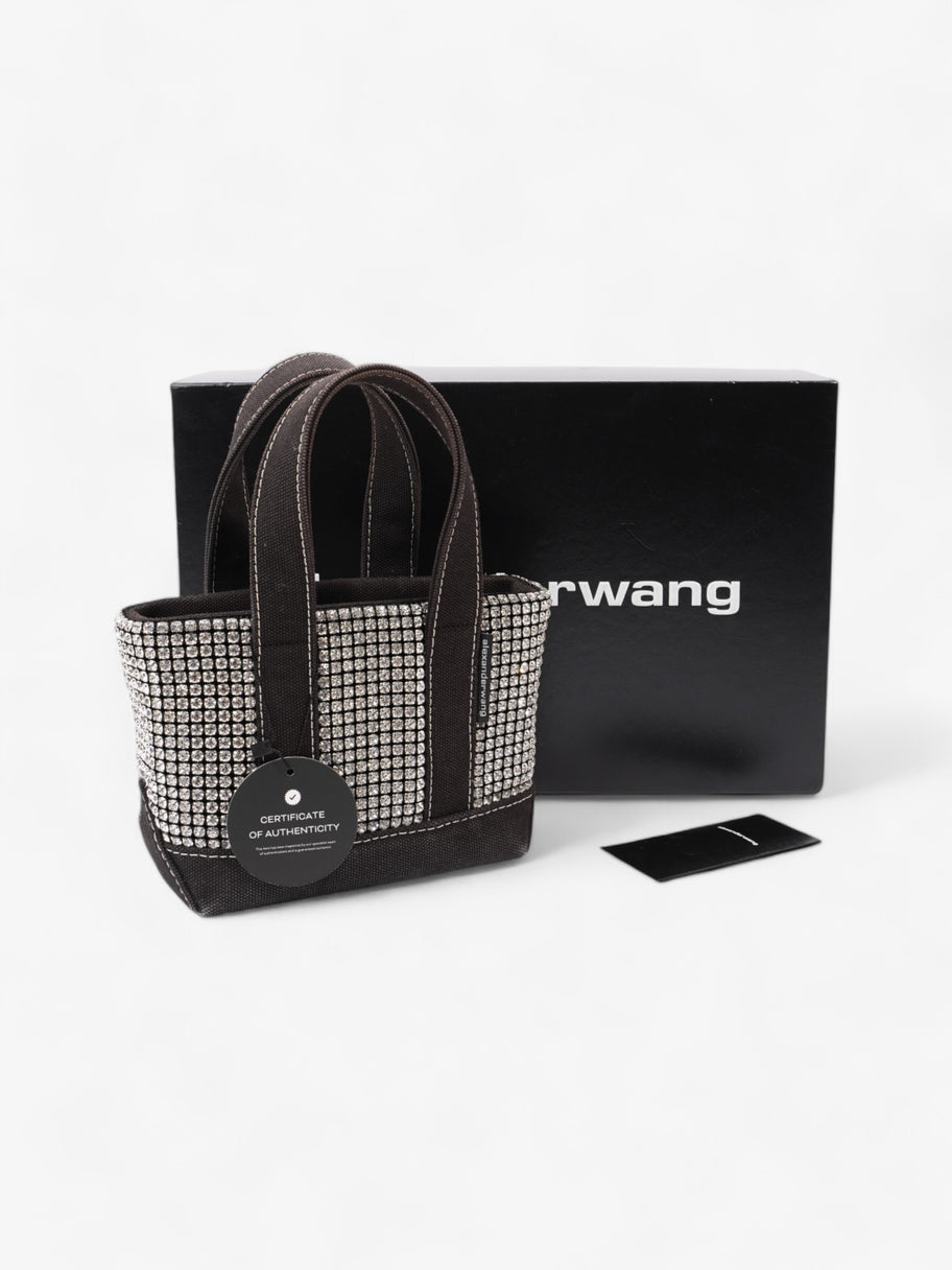 Alexander Wang Crystal-Embellished Cruiser Tote Bag Brown / Silver Cotton Mini Image 9