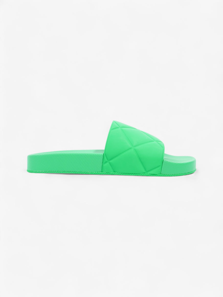 Bottega Veneta Quilted Slides Green Rubber EU 38 UK 5 Image 1