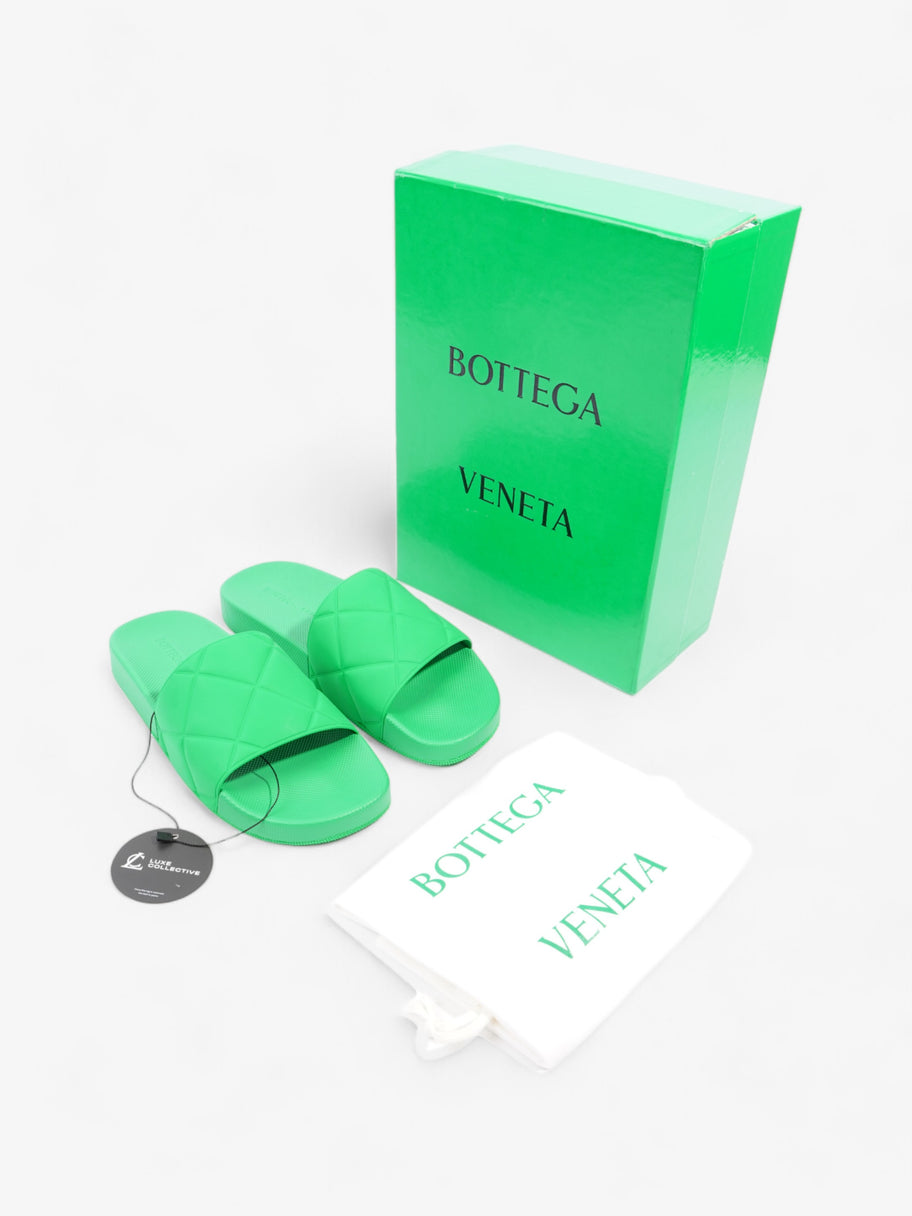 Bottega Veneta Quilted Slides Green Rubber EU 38 UK 5 Image 10