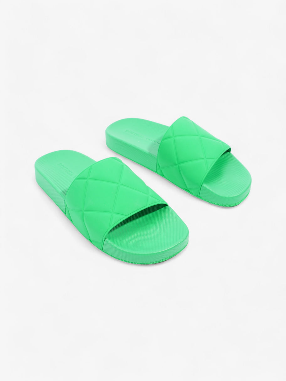 Bottega Veneta Quilted Slides Green Rubber EU 38 UK 5 Image 2