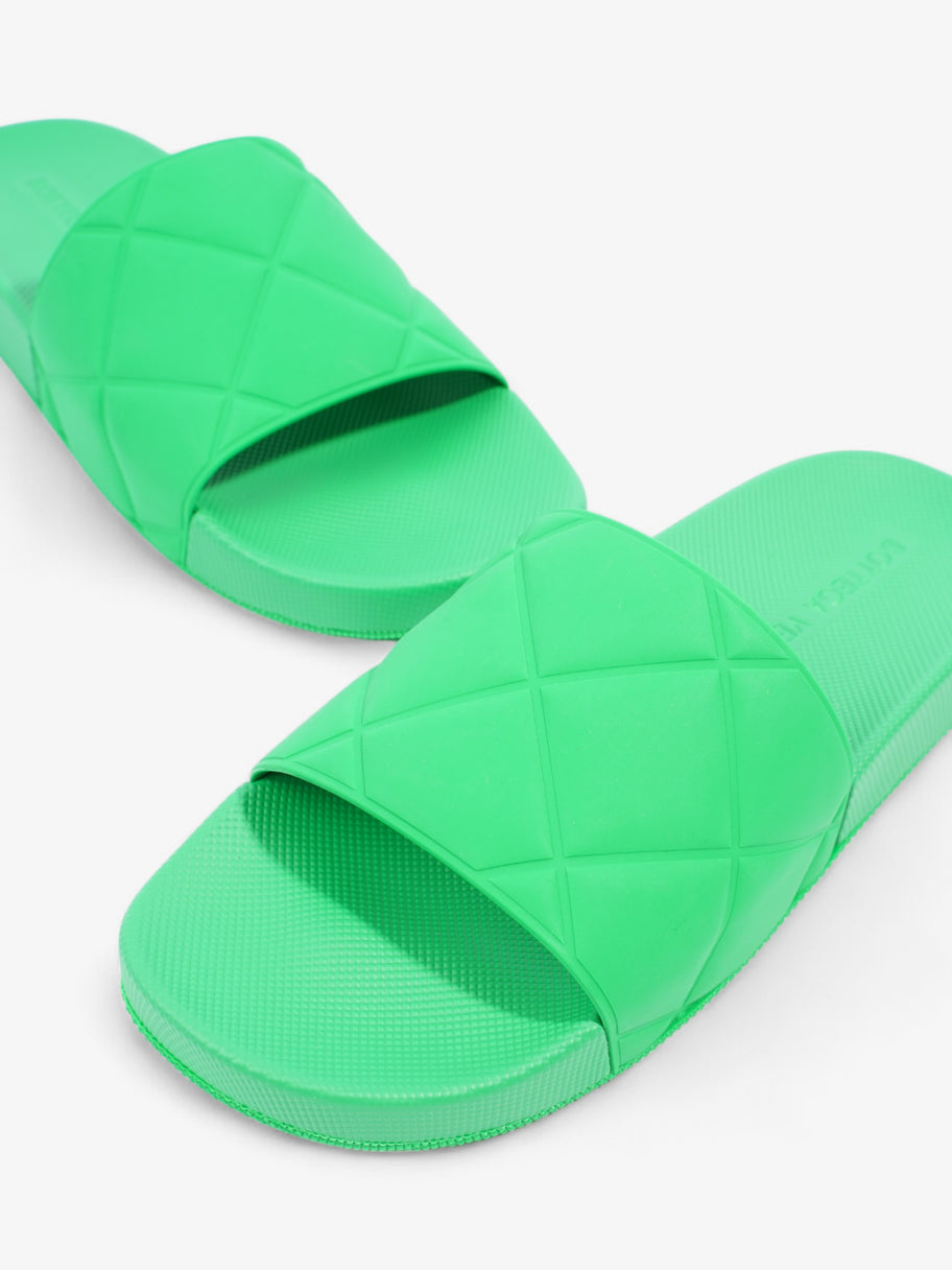 Bottega Veneta Quilted Slides Green Rubber EU 38 UK 5 Image 9