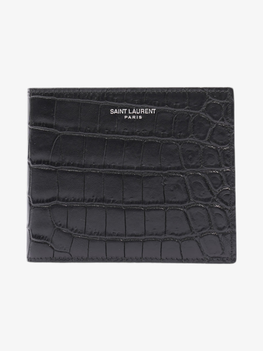 Saint Laurent Bi-Fold Wallet Black Embossed Leather Image 1