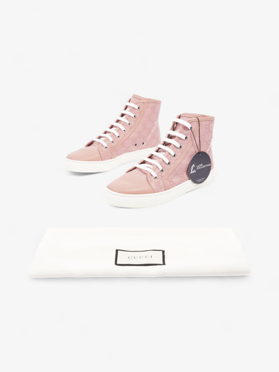 Gucci GG Monogram High-Top Sneakers Pink / White Canvas EU 38 UK 5 Image 10