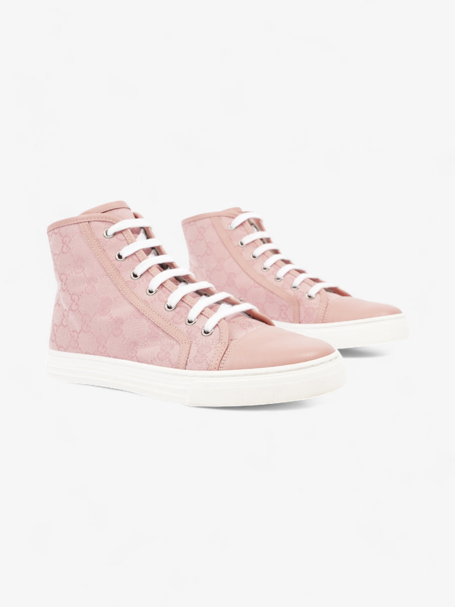 Gucci GG Monogram High-Top Sneakers Pink / White Canvas EU 38 UK 5 Image 2