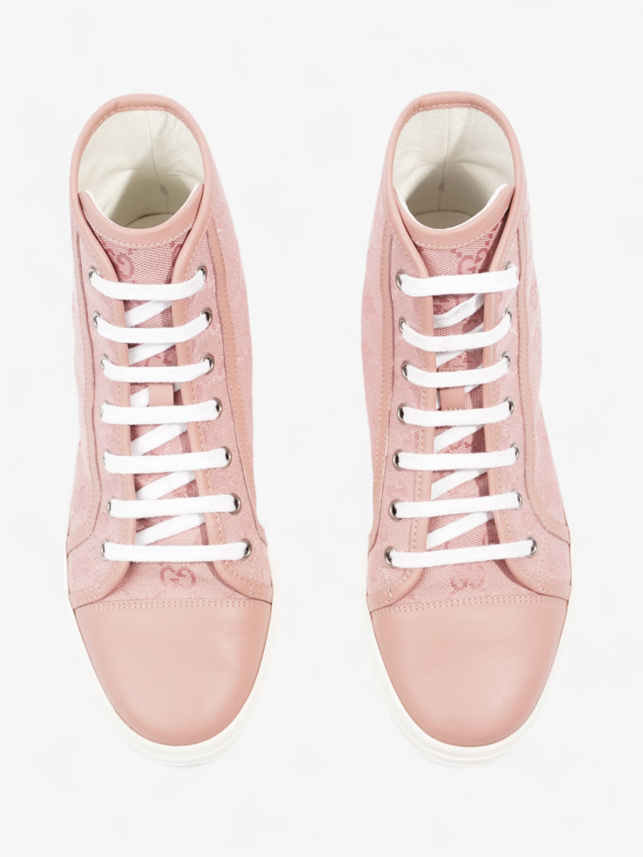 Gucci GG Monogram High-Top Sneakers Pink / White Canvas EU 38 UK 5 Image 8