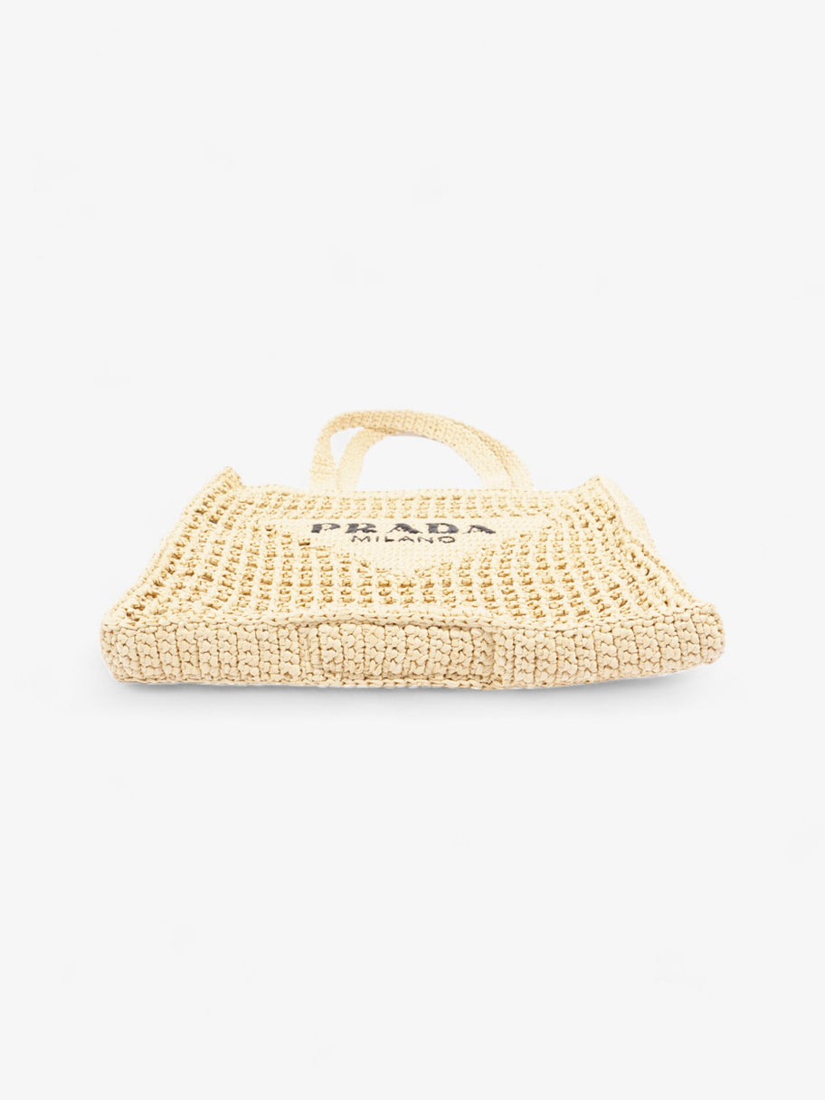 Prada Crochet Tote Natural Raffia Small Image 7