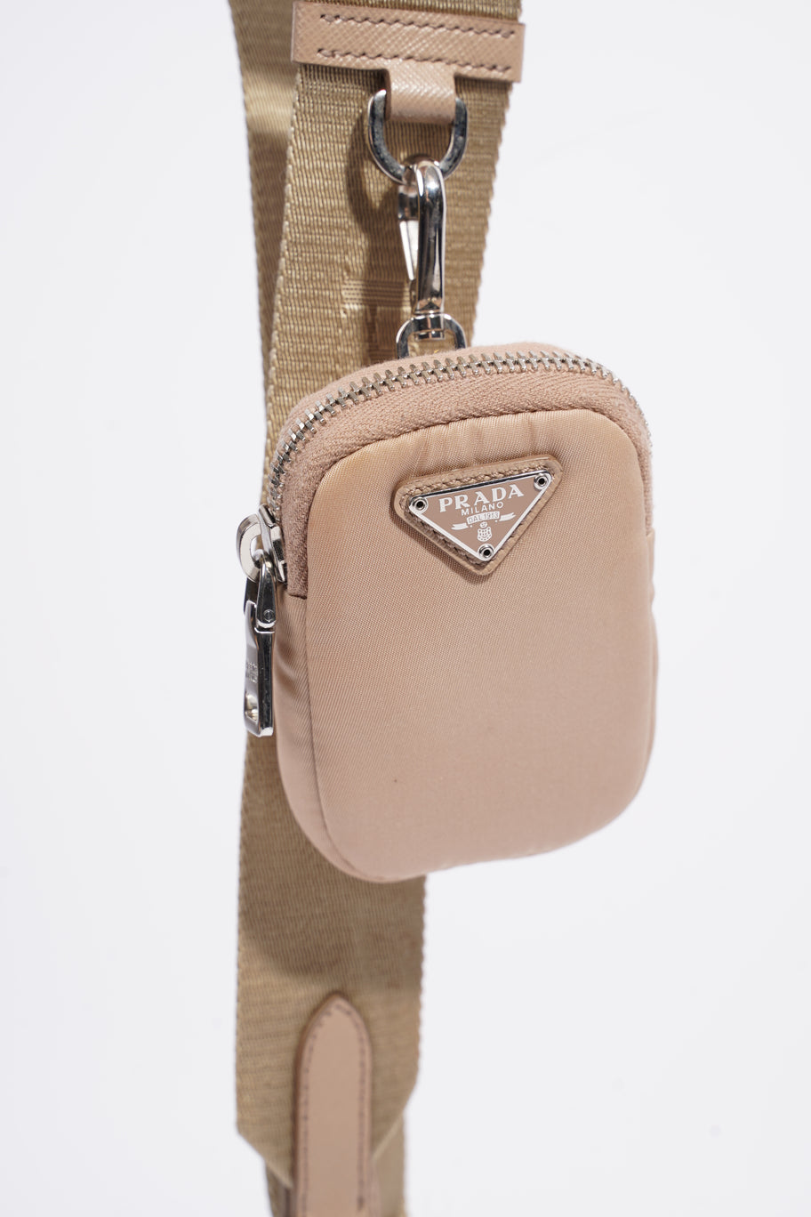 Prada Mini Pouch With Strap Beige Re Nylon Image 3