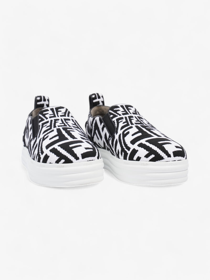  Fendi Rise Slip On White / Black Cotton EU 38 UK 5