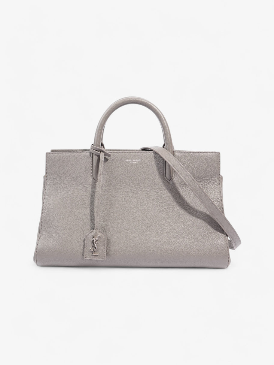 Saint Laurent Rive Gauche Cabas Tote Grey Grained Leather Image 10