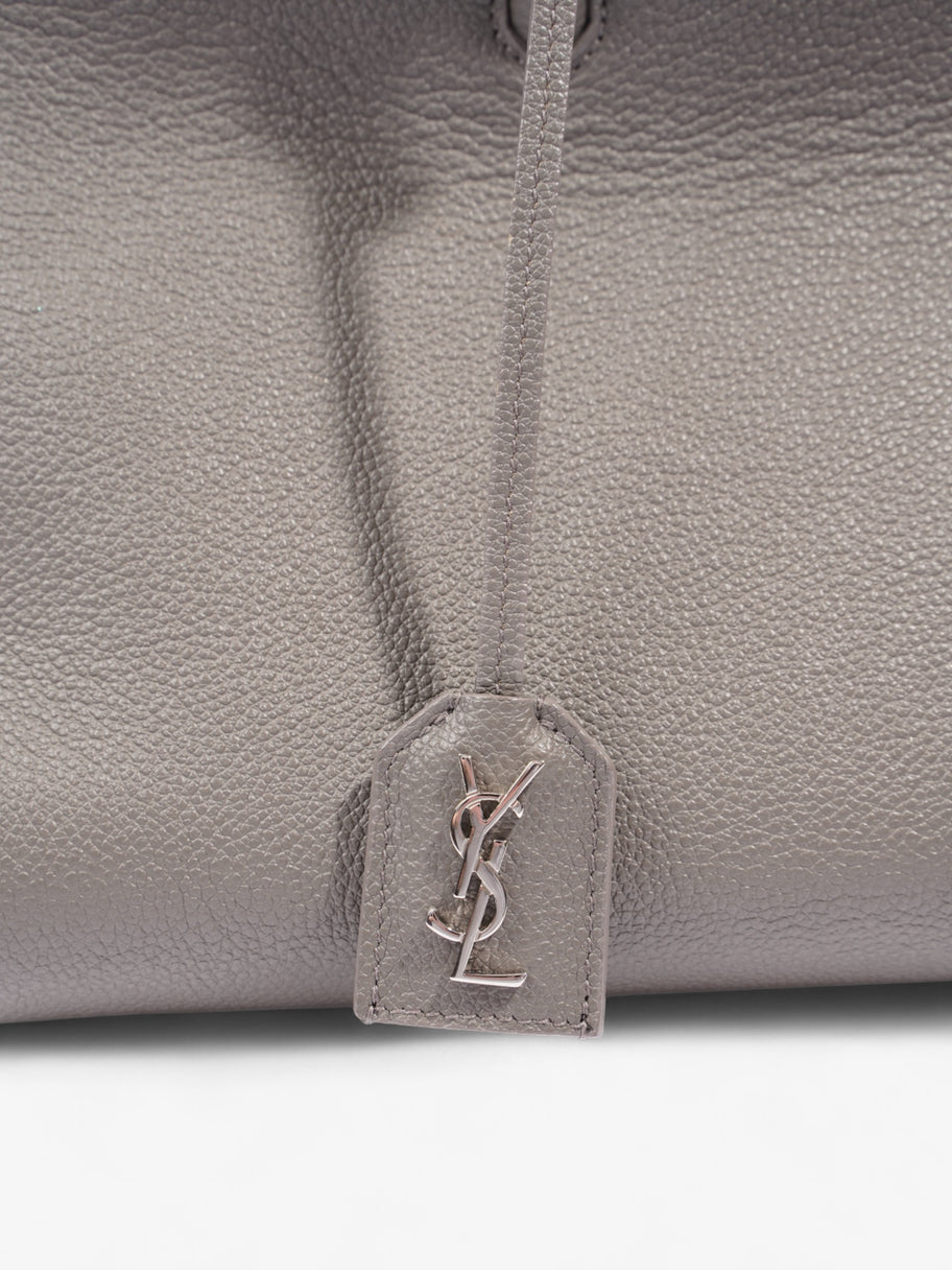 Saint Laurent Rive Gauche Cabas Tote Grey Grained Leather Image 7