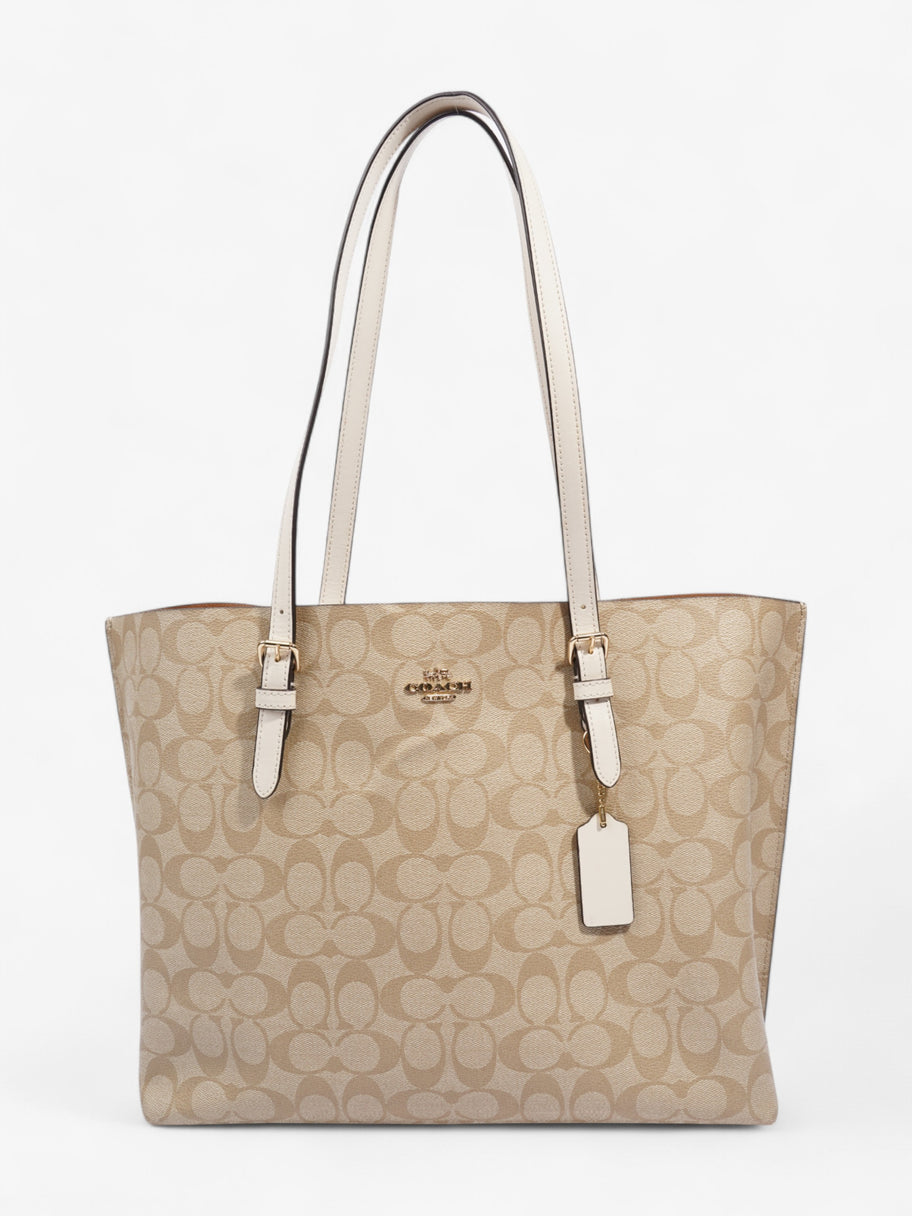 Coach Mollie Tote Beige / White Canvas Image 1