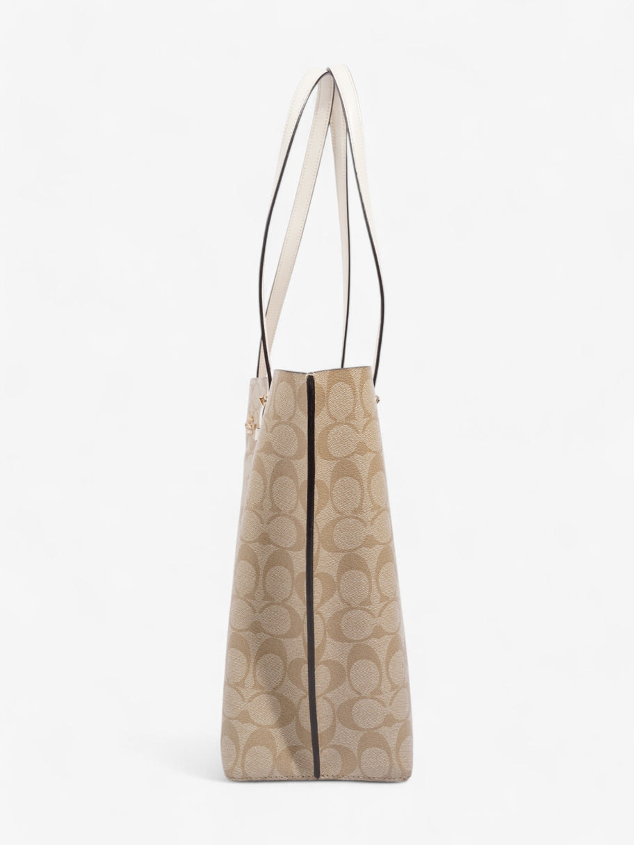 Coach Mollie Tote Beige / White Canvas Image 3