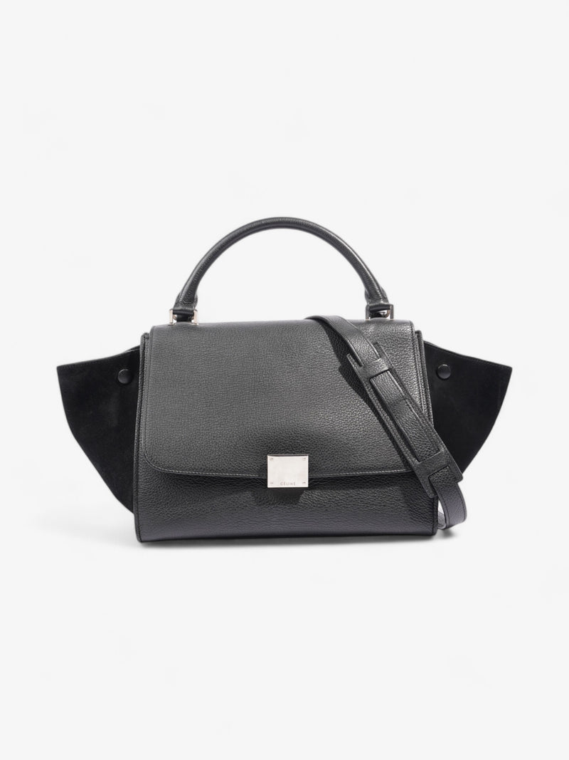  Celine Trapeze Black Calfskin Leather Small