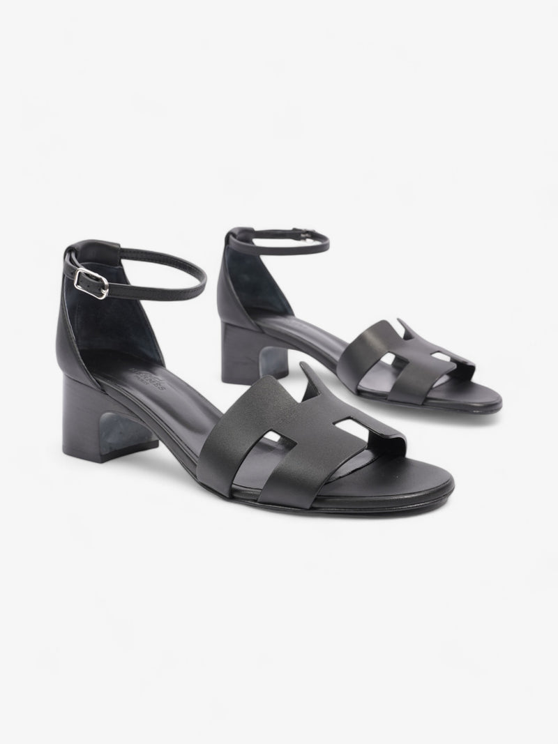  Hermes Encens Sandals 50mm Black Calfskin Leather EU 39.5 UK 6.5