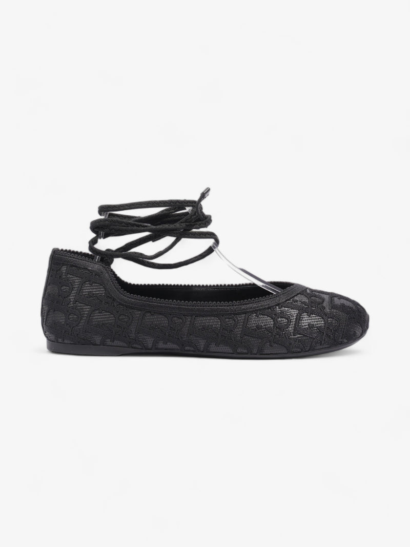  Christian Dior Poeme Ballet Flats Black Cotton EU 39 UK 6