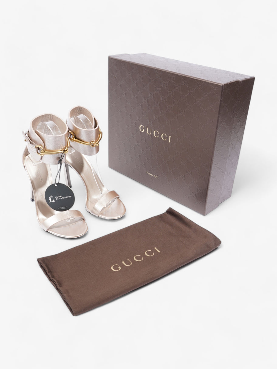 Gucci Ursula Heels 100 Pearl / Gold Leather EU 35 UK 2 Image 10