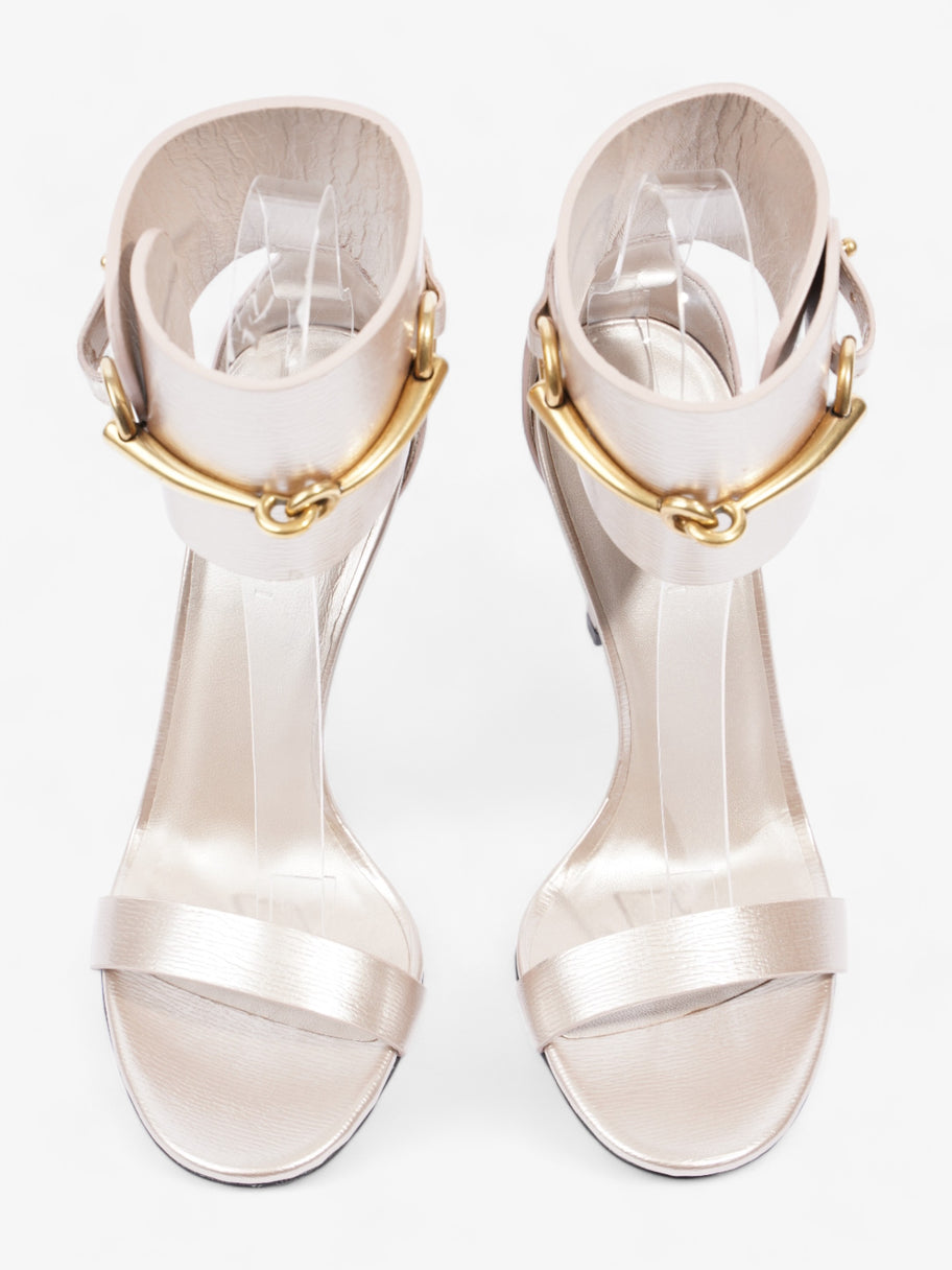 Gucci Ursula Heels 100 Pearl / Gold Leather EU 35 UK 2 Image 8