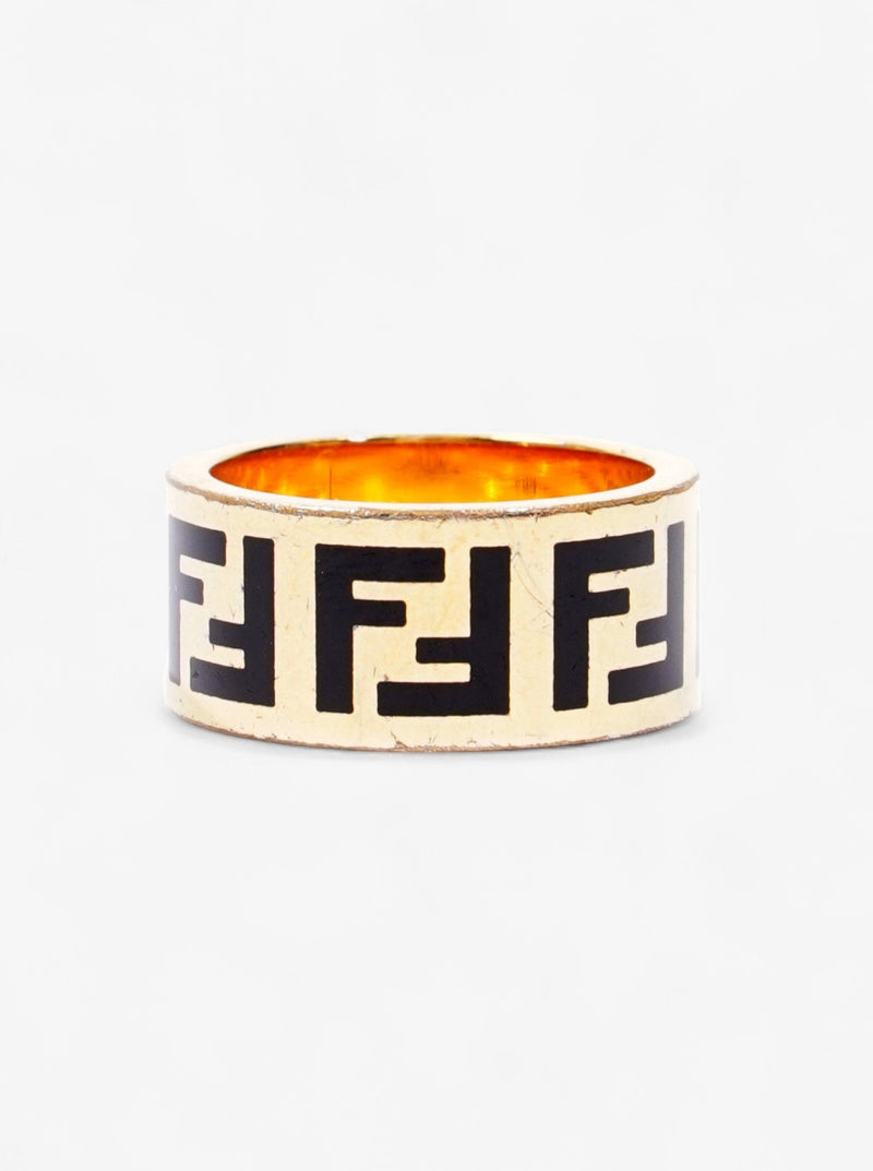  Forever Fendi Ring Gold / Black Brass L (58mm)