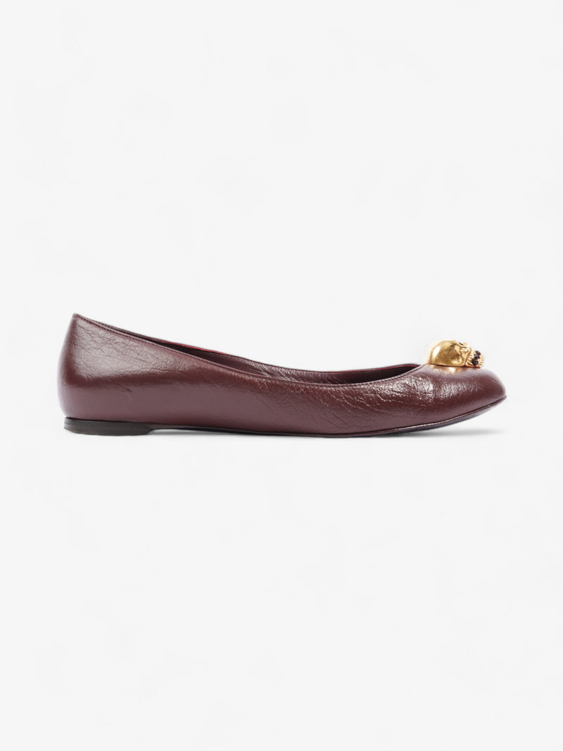  Alexander McQueen Skull Flats Wine Leather EU 37.5 UK 4.5