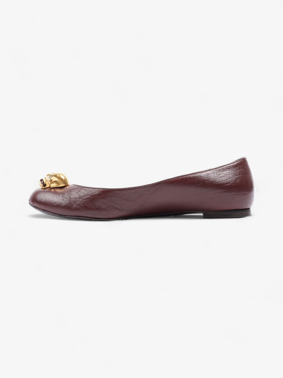 Alexander McQueen Skull Flats Wine Leather EU 37.5 UK 4.5 Image 3