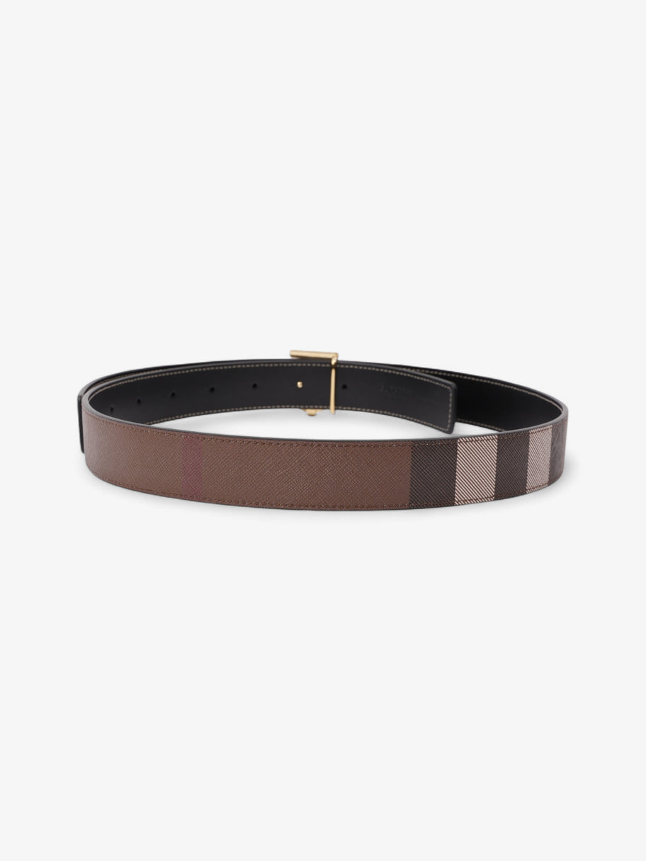 Burberry TB Reversible Giant Check Belt Dark Birch Brown Canvas Small - 106cm Image 3