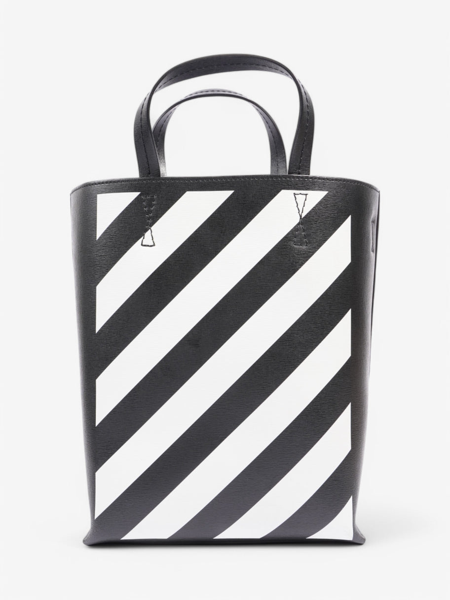 Off White Diagonal Tote Bag Black / White Leather Image 4