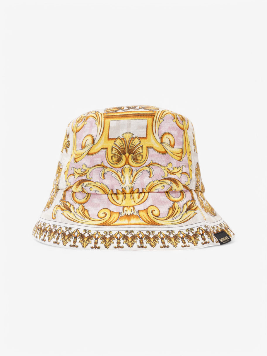 Fendi x Versace Fendace FF Baroque Bucket Hat Pink / Yellow / White Silk Medium Image 11