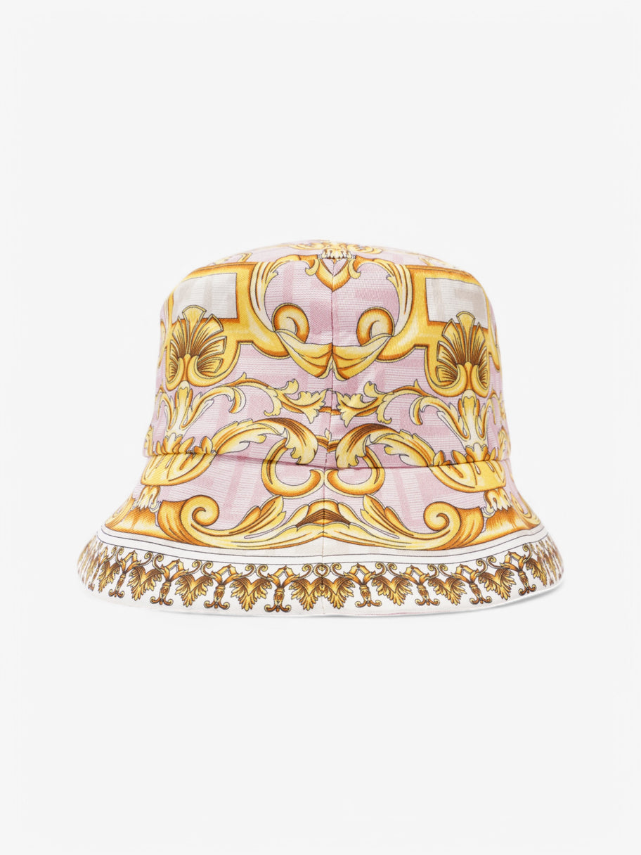 Fendi x Versace Fendace FF Baroque Bucket Hat Pink / Yellow / White Silk Medium Image 10